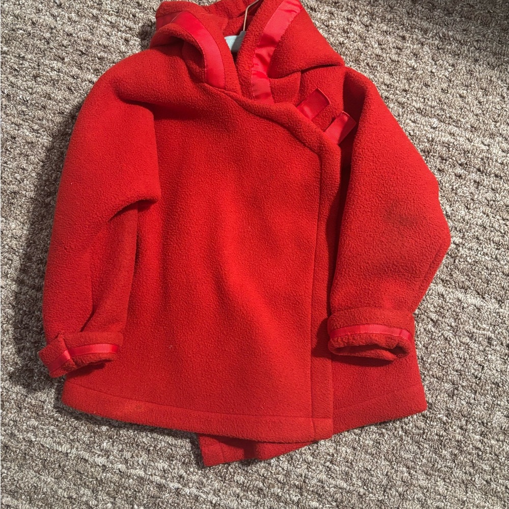 Vibrant Red Kids Hooded Fleece